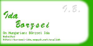 ida borzsei business card